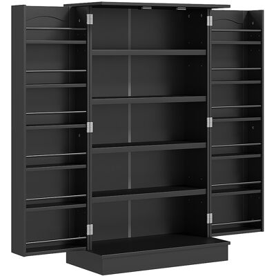 Homcom Armadio Dispensa Cucina con 2 Ante e 16 Ripiani Regolabili 60x30x104cm Nero Aosom Italy Homcom Armadio Dispensa Cucina con 2 Ante e 16 Ripiani Regolabili 60x30x104cm Nero Aosom Italy