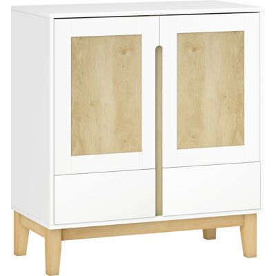 Homcom Credenza con 2 porte, 2 cassetti e ripiano regolabile, 80 x 40 x 86 cm, Bianco e rovere Aosom Italy Homcom Credenza con 2 porte, 2 cassetti e ripiano regolabile, 80 x 40 x 86 cm, Bianco e rovere Aosom Italy