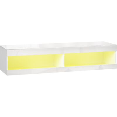 Homcom Mobile TV Sospeso con Luci LED con Telecomando Scompartimenti Fori Passacavi 140x40x30 cm Bianco Lucido Aosom Italy Homcom Mobile TV Sospeso con Luci LED con Telecomando Scompartimenti Fori Passacavi 140x40x30 cm Bianco Lucido Aosom Italy