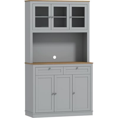 Homcom Armadio Dispensa da Cucina con 3 Porte in Vetro Compartimento Aperto 2 Cassetti e Scaffali Regolabili 100x40x180 cm Grigio Aosom Italy Homcom Armadio Dispensa da Cucina con 3 Porte in Vetro Compartimento Aperto 2 Cassetti e Scaffali Regolabili 100x40x180 cm Grigio Aosom Italy