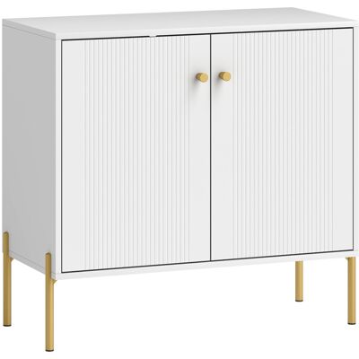 Homcom Madia Moderna 2 Ante, Ripiani Regolabili, Piano Effetto Marmo, Gambe in Acciaio 80 x 39,1 x 76 cm, Bianco Aosom Italy Homcom Madia Moderna 2 Ante, Ripiani Regolabili, Piano Effetto Marmo, Gambe in Acciaio 80 x 39,1 x 76 cm, Bianco Aosom Italy