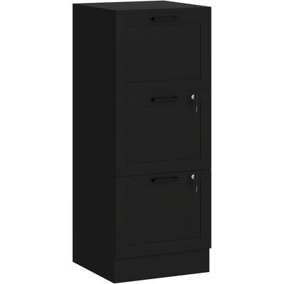 Homcom Cassettiera compatta 3 cassetti con serrature e guide regolabili, 40 x 40 x 101 cm, nero Aosom Italy Homcom Cassettiera compatta 3 cassetti con serrature e guide regolabili, 40 x 40 x 101 cm, nero Aosom Italy