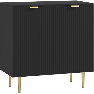 Homcom Credenza da cucina con 2 ante, ripiano regolabile e piedi metallici rialzati 80 x 40 x 80 cm Nero Aosom Italy Homcom Credenza da cucina con 2 ante, ripiano regolabile e piedi metallici rialzati 80 x 40 x 80 cm Nero Aosom Italy