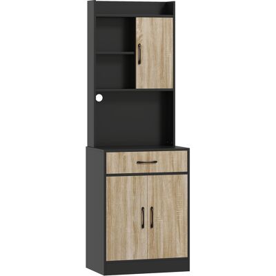 Homcom Mobile cucina con piano di lavoro, foro passacavi e 3 ripiani, Legno e Nero Aosom Italy Homcom Mobile cucina con piano di lavoro, foro passacavi e 3 ripiani, Legno e Nero Aosom Italy