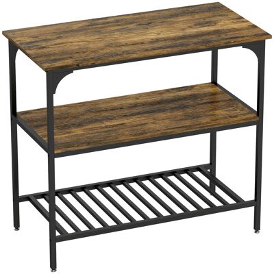 Homcom Scaffale da cucina a 3 livelli con telaio in acciaio, Marrone rustico e Nero Aosom Italy Homcom Scaffale da cucina a 3 livelli con telaio in acciaio, Marrone rustico e Nero Aosom Italy