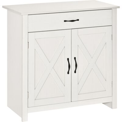 Homcom Credenza salone, mobile contenitore con cassetto, 2 porte stile fienile e ripiano regolabile, 80 x 39,7 x 80 cm, bianco Aosom Italy Homcom Credenza salone, mobile contenitore con cassetto, 2 porte stile fienile e ripiano regolabile, 80 x 39,7 x 80 cm, bianco Aosom Italy