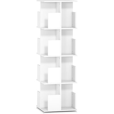 Homcom Libreria girevole a 4 livelli, scaffale con 16 scomparti, 39 x 39 x 128,3 cm, bianco Aosom Italy Homcom Libreria girevole a 4 livelli, scaffale con 16 scomparti, 39 x 39 x 128,3 cm, bianco Aosom Italy