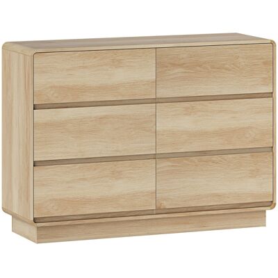 Homcom Credenza con 6 Cassetti Spigoli Arrotondati per Soggiorno Cucina Ingresso Ufficio 120x38x86 cm Naturale Aosom Italy Homcom Credenza con 6 Cassetti Spigoli Arrotondati per Soggiorno Cucina Ingresso Ufficio 120x38x86 cm Naturale Aosom Italy