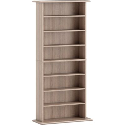 Homcom Scaffale per CD e DVD Stretto con 8 Scomparti Ripiani Regolabili 58x24x126,3 cm Legno Naturale Aosom Italy Homcom Scaffale per CD e DVD Stretto con 8 Scomparti Ripiani Regolabili 58x24x126,3 cm Legno Naturale Aosom Italy