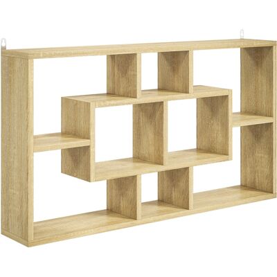 Homcom Mensola da Parete Decorativa Libreria per Libri, CD con 8 Cubi 85x14,5x47,5 cm Rovere Aosom Italy Homcom Mensola da Parete Decorativa Libreria per Libri, CD con 8 Cubi 85x14,5x47,5 cm Rovere Aosom Italy
