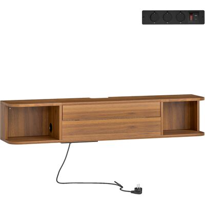 Homcom Mobile Porta TV fino 50" Sospeso con Prese di Corrente, USB e Tipo C, Cassetto e Ripiani, 120x24x22.4 cm, Noce Aosom Italy Homcom Mobile Porta TV fino 50" Sospeso con Prese di Corrente, USB e Tipo C, Cassetto e Ripiani, 120x24x22.4 cm, Noce Aosom Italy
