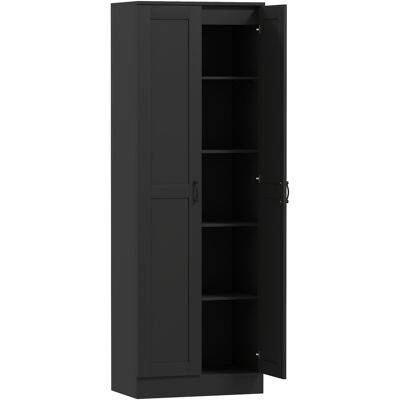 Homcom Armadio 2 ante mobile contenitore con 4 ripiani, stile contemporaneo, 60L x 36,5l x 175H nero Aosom Italy Homcom Armadio 2 ante mobile contenitore con 4 ripiani, stile contemporaneo, 60L x 36,5l x 175H nero Aosom Italy