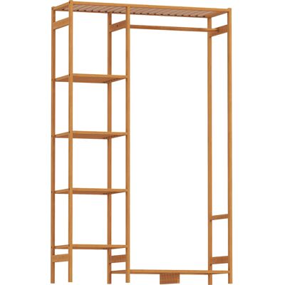 Homcom Appendiabiti in Bambù con Scaffale a 6 Livelli e Barra Attaccapanni, 90x30x145 cm, Legno Naturale Aosom Italy Homcom Appendiabiti in Bambù con Scaffale a 6 Livelli e Barra Attaccapanni, 90x30x145 cm, Legno Naturale Aosom Italy