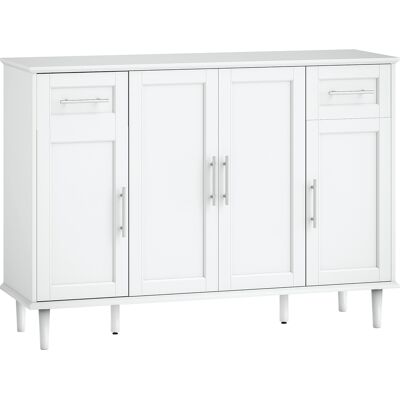Homcom Credenza Buffet Elegante con 2 Cassetti e 3 Armadietti con Ripiani Regolabili, in Legno, 120x38x86 cm, Bianco Aosom Italy Homcom Credenza Buffet Elegante con 2 Cassetti e 3 Armadietti con Ripiani Regolabili, in Legno, 120x38x86 cm, Bianco Aosom Italy