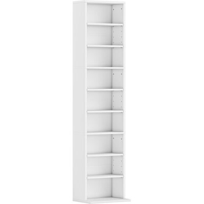 Homcom Scaffale Porta CD con 6 Ripiani Regolabili, Capacità di 260 CD/120 DVD, 33x24x140 cm, Bianco Aosom Italy Homcom Scaffale Porta CD con 6 Ripiani Regolabili, Capacità di 260 CD/120 DVD, 33x24x140 cm, Bianco Aosom Italy