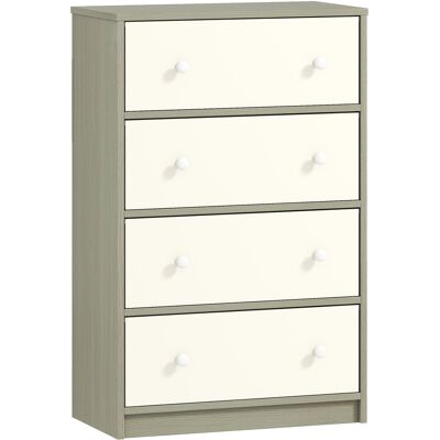 Homcom Armadio Moderno 4 Cassetti Pieghevoli con Maniglie Doppie, Credenza in Legno, Acciaio e Tessuto, 58x30x91 cm, Bianco e Grigio Aosom Italy Homcom Armadio Moderno 4 Cassetti Pieghevoli con Maniglie Doppie, Credenza in Legno, Acciaio e Tessuto, 58x30x91 cm, Bianco e Grigio Aosom Italy