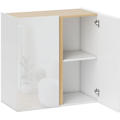 Homcom Buffet a alta brillantezza, mobile da archiviazione con 2 porte a chiusura ammortizzata e ripiano regolabile, 80x40x80cm, bianco Aosom Italy Homcom Buffet a alta brillantezza, mobile da archiviazione con 2 porte a chiusura ammortizzata e ripiano regolabile, 80x40x80cm, bianco Aosom Italy