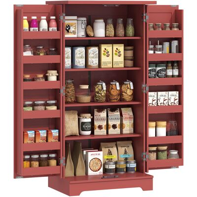 Homcom Armadio a 5 livelli da Cucina con Ante e Ripiani Regolabili in Effetto legno, 60x40x120 cm, Rosso Aosom Italy Homcom Armadio a 5 livelli da Cucina con Ante e Ripiani Regolabili in Effetto legno, 60x40x120 cm, Rosso Aosom Italy