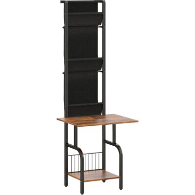 Homcom Scaffale industriale per CD, contenitore per CD, portadischi DVD con 3 tasche in tessuto e piano, effetto legno rustico marrone Aosom Italy Homcom Scaffale industriale per CD, contenitore per CD, portadischi DVD con 3 tasche in tessuto e piano, effetto legno rustico marrone Aosom Italy