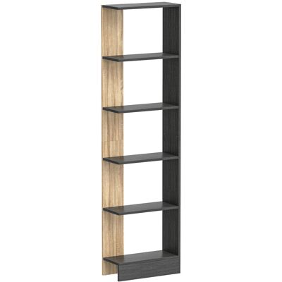 Homcom Libreria Scaffale portaoggetti con 5 scomparti aperti 45 x 21 x 170 cm Nero e rovere Aosom Italy Homcom Libreria Scaffale portaoggetti con 5 scomparti aperti 45 x 21 x 170 cm Nero e rovere Aosom Italy