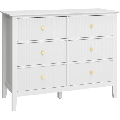 Homcom Cassettiera Sideboard con 6 Cassetti, Mobile Contenitore Moderno per Soggiorno, Camera da Letto e Corridoio, 100x40x78 cm, Bianco Aosom Italy Homcom Cassettiera Sideboard con 6 Cassetti, Mobile Contenitore Moderno per Soggiorno, Camera da Letto e Corridoio, 100x40x78 cm, Bianco Aosom Italy