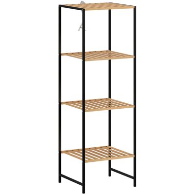 Homcom Scaffale da Terra per Bagno in Bambù e Acciaio, con 4 Ripiani, Libreria a 4 Livelli, 36,5x33x110 cm, Legno Naturale Aosom Italy Homcom Scaffale da Terra per Bagno in Bambù e Acciaio, con 4 Ripiani, Libreria a 4 Livelli, 36,5x33x110 cm, Legno Naturale Aosom Italy