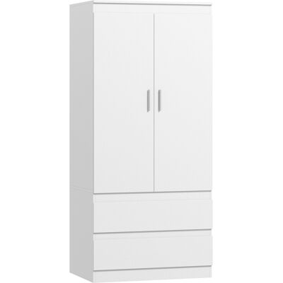 Homcom Guardaroba da camera con 2 ante, 2 cassetti e 3 ripiani, bianco Aosom Italy Homcom Guardaroba da camera con 2 ante, 2 cassetti e 3 ripiani, bianco Aosom Italy