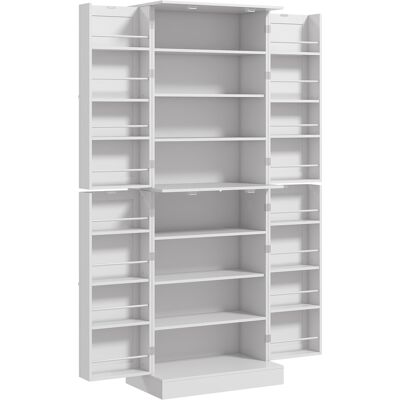Homcom Armadio dispensa cucina con 4 ante e ripiani regolabili, Bianco Aosom Italy Homcom Armadio dispensa cucina con 4 ante e ripiani regolabili, Bianco Aosom Italy