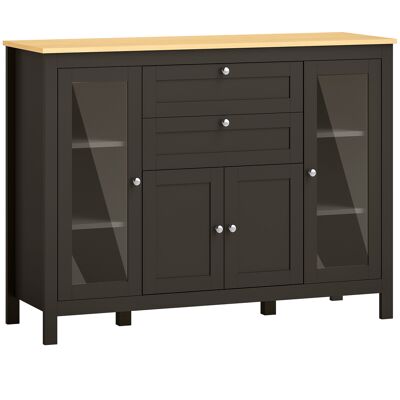 Homcom Buffet mobile contenitore 1 armadio doppia anta 2 armadi con anta in vetro 2 cassetti ripiano regolabile 120x40x90cm nero Aosom Italy Homcom Buffet mobile contenitore 1 armadio doppia anta 2 armadi con anta in vetro 2 cassetti ripiano regolabile 120x40x90cm nero Aosom Italy