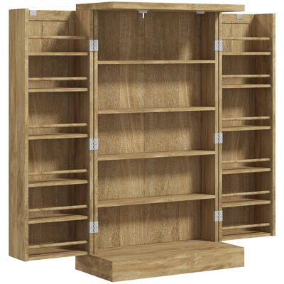 Homcom Buffet da cucina mobile cucina per stoccaggio con 12 portaspezie sulle ante ripiani regolabili 60 x 30 x 104 cm effetto legno naturale Aosom Italy Homcom Buffet da cucina mobile cucina per stoccaggio con 12 portaspezie sulle ante ripiani regolabili 60 x 30 x 104 cm effetto legno naturale Aosom Italy