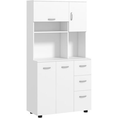 Armadio da Cucina Bianco HOMCOM - Mensole Regolabili, Cassetti, Porte - 168 cm Armadio da Cucina Bianco HOMCOM - Mensole Regolabili, Cassetti, Porte - 168 cm
