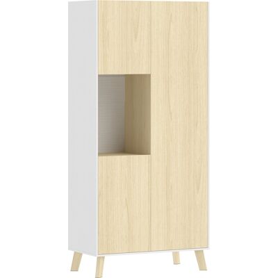 Homcom Armadio cucina 170 cm con vano aperto e ripiani regolabili, Legno naturale Aosom Italy Homcom Armadio cucina 170 cm con vano aperto e ripiani regolabili, Legno naturale Aosom Italy