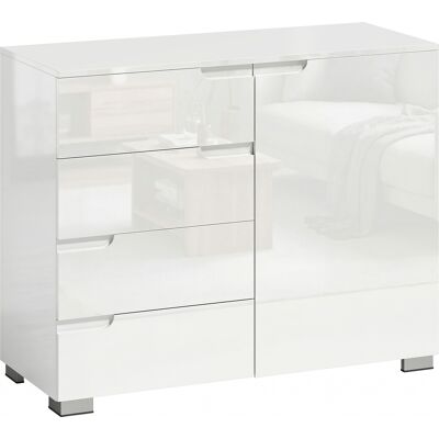 Homcom Credenza Moderno con 4 Cassetti, Mobile da Cucina con Chiusura Ammortizzata, 100x40x80 cm, Bianco Aosom Italy Homcom Credenza Moderno con 4 Cassetti, Mobile da Cucina con Chiusura Ammortizzata, 100x40x80 cm, Bianco Aosom Italy