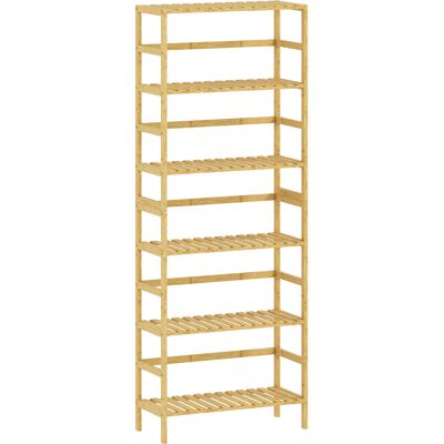 Homcom Scaffale in Legno di Bambù a 6 Livelli con Ripiani Regolabili, 60x26x161 cm, Legno Naturale Aosom Italy Homcom Scaffale in Legno di Bambù a 6 Livelli con Ripiani Regolabili, 60x26x161 cm, Legno Naturale Aosom Italy