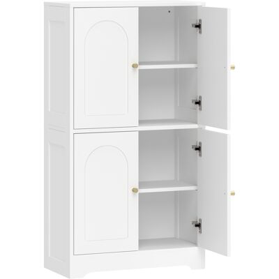 Homcom Armadio Alto da Cucina con 2 Ripiani Regolabili e 4 Ante Arcuate, 60x30x110 cm, Bianco Aosom Italy Homcom Armadio Alto da Cucina con 2 Ripiani Regolabili e 4 Ante Arcuate, 60x30x110 cm, Bianco Aosom Italy