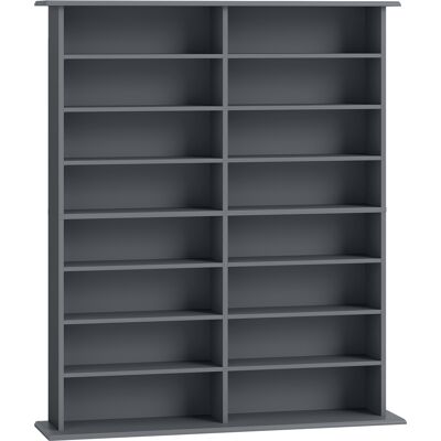 Homcom Libreria per CD e DVD con 16 Scomparti e 12 Ripiani Regolabili, Capienza Max. 720 CD/396 DVD e Blu-ray, Grigio Aosom Italy Homcom Libreria per CD e DVD con 16 Scomparti e 12 Ripiani Regolabili, Capienza Max. 720 CD/396 DVD e Blu-ray, Grigio Aosom Italy