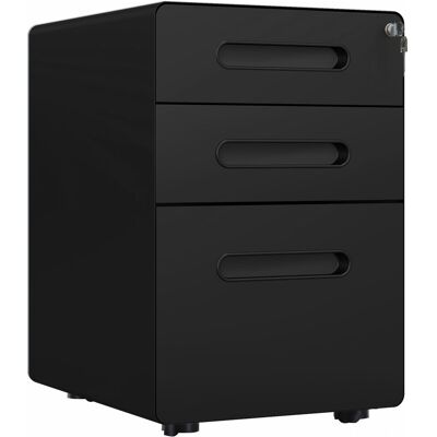 Vinsetto Cassettiera da Ufficio con 3 Cassetti per Formato A4, Lettera e Legale, 39x48x59 cm, Nero Aosom Italy Vinsetto Cassettiera da Ufficio con 3 Cassetti per Formato A4, Lettera e Legale, 39x48x59 cm, Nero Aosom Italy