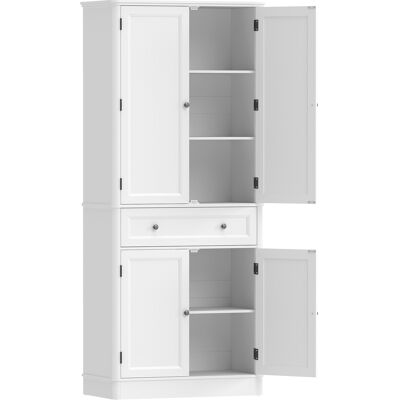 Homcom Mobile Cucina con 4 Ante, Cassetto e Ripiani Regolabili, 80x39,5x186,4 cm, Bianco Aosom Italy Homcom Mobile Cucina con 4 Ante, Cassetto e Ripiani Regolabili, 80x39,5x186,4 cm, Bianco Aosom Italy