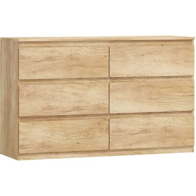 Homcom Cassettiera con 6 Cassetti, Mobile Contenitore Minimalista senza Maniglie, 120x39x75 cm, Rovere Aosom Italy Homcom Cassettiera con 6 Cassetti, Mobile Contenitore Minimalista senza Maniglie, 120x39x75 cm, Rovere Aosom Italy