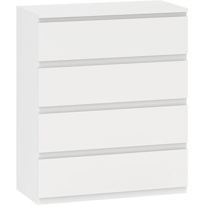 Homcom Cassettiera 4 Cassetti Moderna senza Maniglie per Camera e Soggiorno, 80x39x95 cm, Bianco Aosom Italy Homcom Cassettiera 4 Cassetti Moderna senza Maniglie per Camera e Soggiorno, 80x39x95 cm, Bianco Aosom Italy