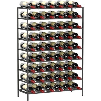 Homcom Scaffale Portabottiglie 6 Bottiglie su 9 Livelli, Resistente all'Umidità, in Acciaio, 63x25x91cm, Nero Aosom Italy Homcom Scaffale Portabottiglie 6 Bottiglie su 9 Livelli, Resistente all'Umidità, in Acciaio, 63x25x91cm, Nero Aosom Italy