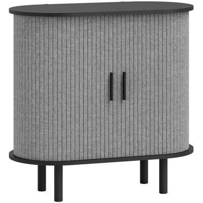 Homcom Madia ovale con 2 ante scorrevoli e 2 scomparti, 80x40x78 cm, grigio Aosom Italy Homcom Madia ovale con 2 ante scorrevoli e 2 scomparti, 80x40x78 cm, grigio Aosom Italy