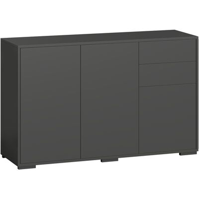Homcom Mobile buffet con 2 cassetti, 3 ante e ripiano regolabile, 117x36x74 cm, nero Aosom Italy Homcom Mobile buffet con 2 cassetti, 3 ante e ripiano regolabile, 117x36x74 cm, nero Aosom Italy