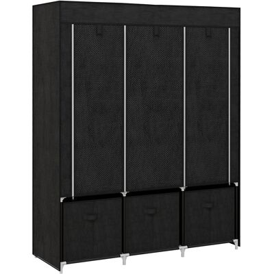 Homcom Armadio in Tessuto Salvaspazio, Guardaroba Pieghevole con Ripiani e Cassetti, Ante Avvolgibili con Zip, 125x43x162.5cm, Nero Aosom Italy Homcom Armadio in Tessuto Salvaspazio, Guardaroba Pieghevole con Ripiani e Cassetti, Ante Avvolgibili con Zip, 125x43x162.5cm, Nero Aosom Italy