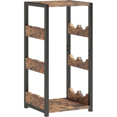 Homcom Portabottiglie , scaffali ondulati, piedini regolabili, marrone rustico, nero. Aosom Italy Homcom Portabottiglie , scaffali ondulati, piedini regolabili, marrone rustico, nero. Aosom Italy