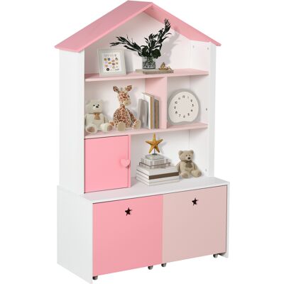 Homcom Scaffale Libreria Organizzatore Armadietto a Scomparti per bambini con cassetto scomparto in MDF P2 Rosa 80 x 34 x 130cm Aosom Homcom Scaffale Libreria Organizzatore Armadietto a Scomparti per bambini con cassetto scomparto in MDF P2 Rosa 80 x 34 x 130cm Aosom