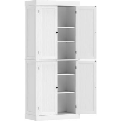 Homcom Mobile Cucina Alto con 6 Ripiani Regolabili e 2 Ante in Legno, 76x40.5x184 cm, Bianco Homcom Mobile Cucina Alto con 6 Ripiani Regolabili e 2 Ante in Legno, 76x40.5x184 cm, Bianco