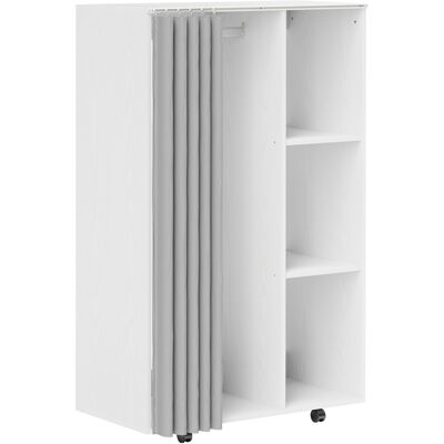 Homcom Stand Appendiabiti con 4 Ruote, Ripiani Aperti, Asta per Vestiti, Tende per Guardaroba, per Camera da Letto Soggiorno Corridoio, Bianco Aosom Italy Homcom Stand Appendiabiti con 4 Ruote, Ripiani Aperti, Asta per Vestiti, Tende per Guardaroba, per Camera da Letto Soggiorno Corridoio, Bianco Aosom Italy
