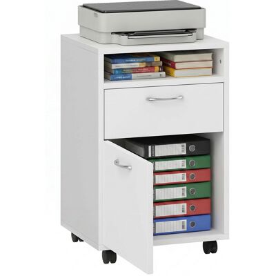 Homcom Cassettiera Documenti da Ufficio con 2 Cassetti e 4 Ruote, Maniglie Metallo, Organizzazione Ottimale, 40x35x60 cm, Bianco Aosom Italy Homcom Cassettiera Documenti da Ufficio con 2 Cassetti e 4 Ruote, Maniglie Metallo, Organizzazione Ottimale, 40x35x60 cm, Bianco Aosom Italy
