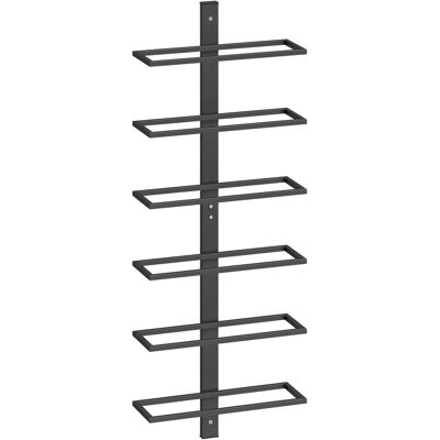 Homcom Portabottiglie da Parete per 6 Bottiglie di Vino, Cucina e Sala, Nero. Aosom Italy Homcom Portabottiglie da Parete per 6 Bottiglie di Vino, Cucina e Sala, Nero. Aosom Italy